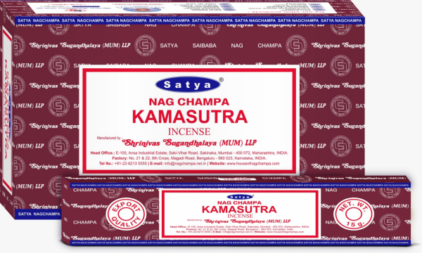 Satya Nag Champa Incense Sticks - Kamasutra - 15 grams - Pack of 12 