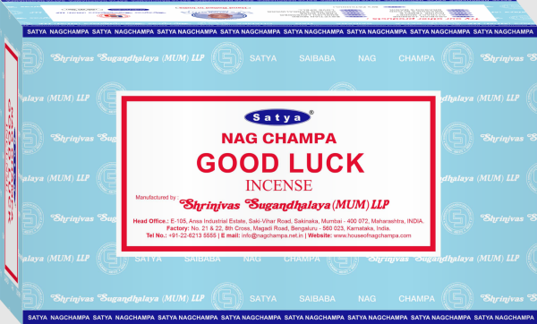 Satya Nag Champa Incense Sticks - Good Luck - 15 grams - Pack of 12 