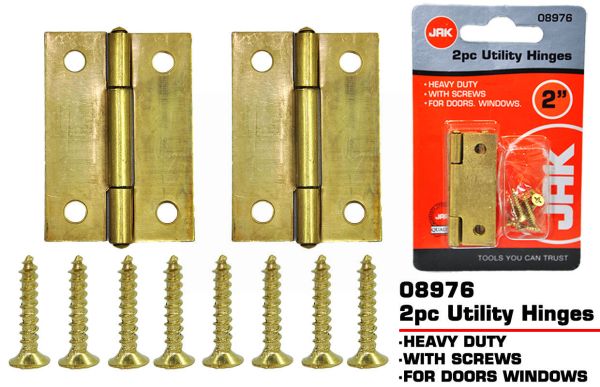 JAK HEAVY DUTY UTILITY HINGES 2" - PACK OF 2