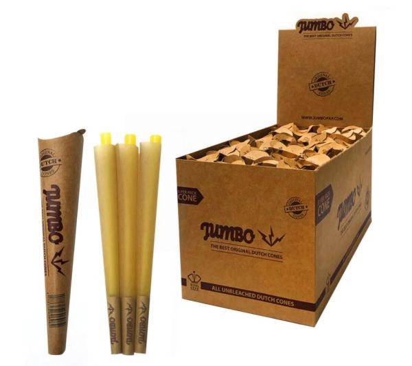 Jumbo Original Dutch Cones - King Size - Unbleached - 3 per pack x 32 packs