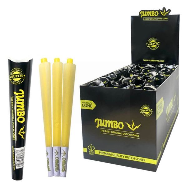 Jumbo Original Dutch Cones - King Size - Premium Black - 3 per pack x 32 packs