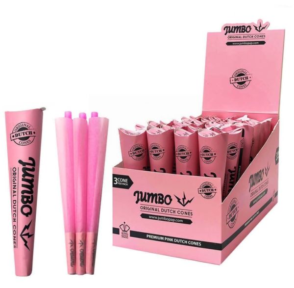 Jumbo Original Dutch Cones - King Size - Premium Pink - 3 per pack x 32 packs