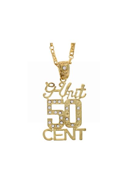 G-UNIT 50 CENT GOLD PENDANT NECKLACE