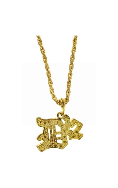 B2 SIGN GOLD PENDANT NECKLACE