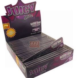 Juicy Jays Blackberry Brandy Flavoured Cigarette Rolling Paper King Size Slim I - Pack Of 24 - 32 Leaves Per Pack