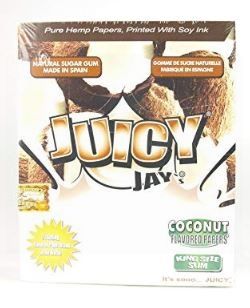 Juicy Jays Coconut Flavoured Cigarette Rolling Paper King Size Slim  - Pack Of 24 - 32 Leaves Per Pack