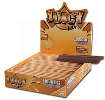 Juicy Jays Liquorice Flavoured Cigarette Rolling Paper King Size Slim  - Pack Of 24 - 32 Leaves Per Pack