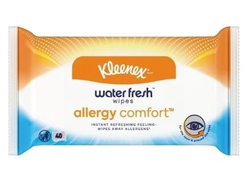 Kleenex Water Fresh Wipes - Allergy Comfort - Pack of 40 Wipes - Exp: 05/24