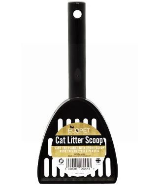 Ecopet Cat Litter Scoop - Black - 21 x 9.5cm