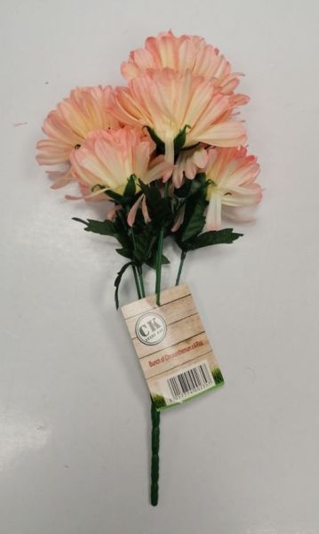 Artificial Flowers - Bunch Of 8 Chrysanthemum Flowers - Pink