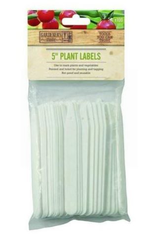 Gardener's Mate 5" Plant Labels - White - Pack of 100