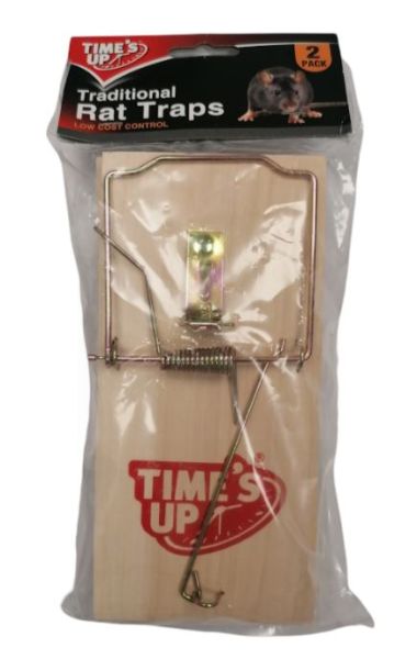 Time's Up Traditional Rat Traps - Pack of 2