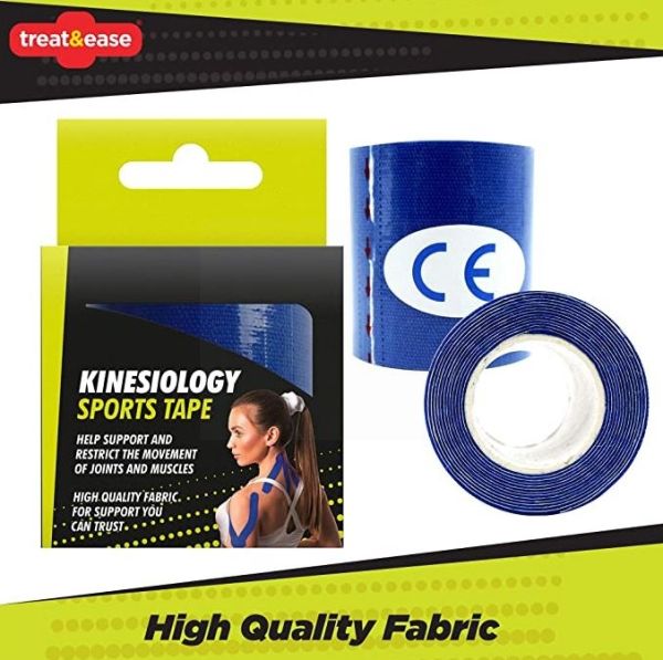 Treat & Ease Kinesiology Sports Tape - Blue - 5cm x 1.5m