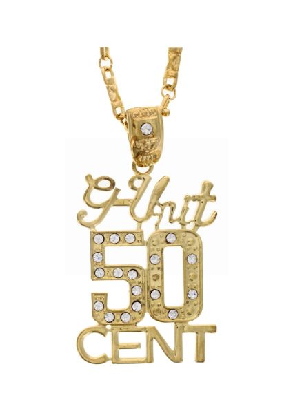 G-UNIT 50 CENT GOLD PENDANT NECKLACE XL