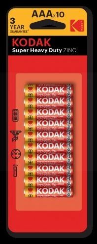 Kodak Super Heavy Duty Zinc Aaa Battery - Pack Of 10