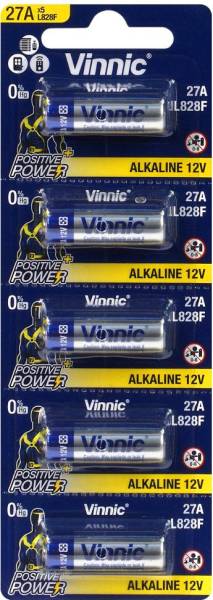 Vinnic L828F 27A Alkaline Batteries 12V - Pack of 5