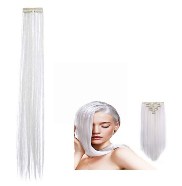 CLIP IN HIGHLIGHTS HAIR EXTENSION WHITE