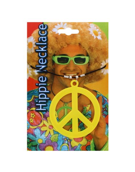 HIPPIE PEACE NECKLACE YELLOW 