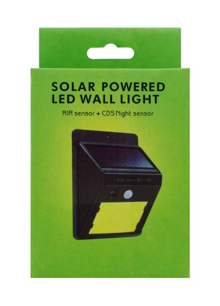 SOLAR POWERED LED WALL LIGHT RIR/CDS NIGHT SENSOR