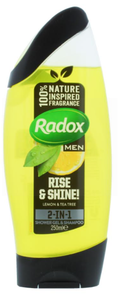 Radox Men Rise & Shine 2-in-1 Shower Gel & Shampoo - Lemon & Tea Tree - 250ml