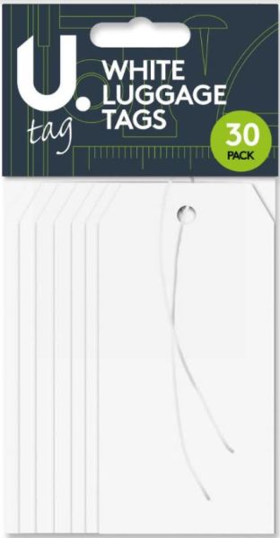 Luggage Tags - White - Pack Of 30         