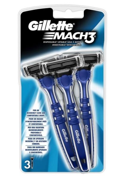 Gillette Mach 3 Disposable Razors - Pack Of 3