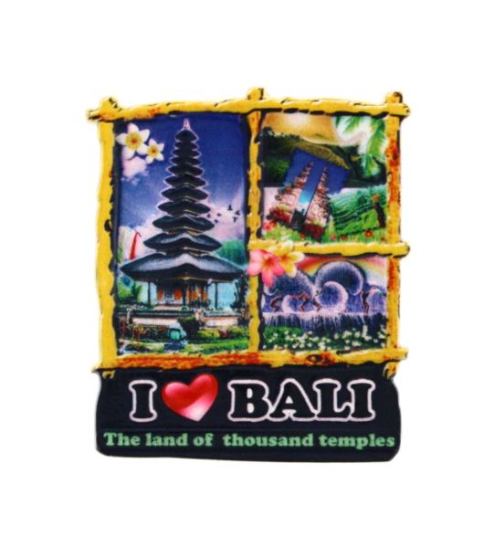 FRIDGE MAGNET I LOVE BALI (THE LAND OF THOUSANDS TEMPLE)