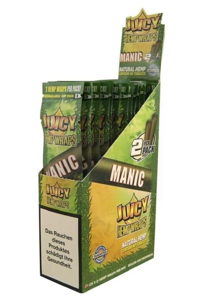 Juicy Hemp Wraps - Manic - Pack Of 50 (25 X 2)