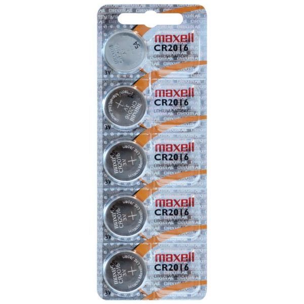 Maxell CR2016 Coin Lithium Batteries - Pack of 5