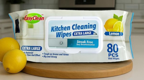 EasyClean Extra Large Kitchen Cleaning Wipes - Lemon - Pack of 80
