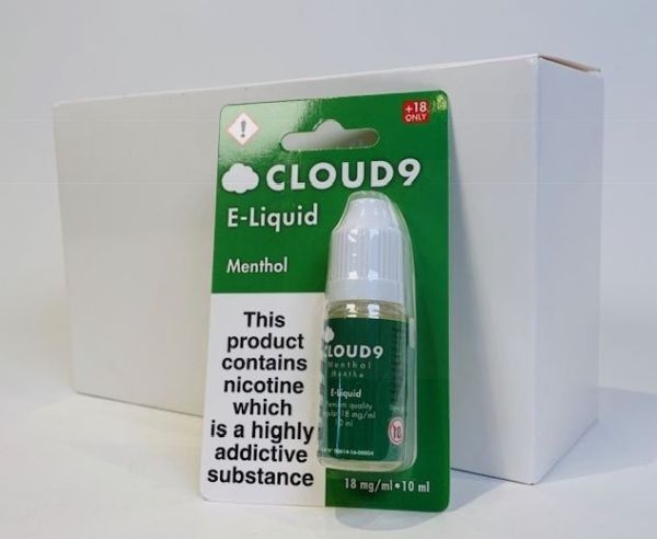 Cloud 9 Premium Quality E-Liquid - Menthol - 18mg - 10ml 