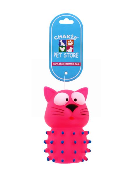 DOG SQUEAKY CAT SHAPE TOY PINK