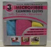 High Performance Microfibre Cleaning Cloths - Pack Of 3
