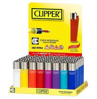 Mini Classic Micro Clipper Super Lighter - Assorted Colours - Pack Of 40