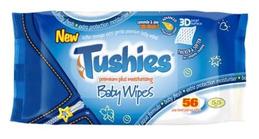 Tushies Premium Plus Moisturising Baby Wipes - 5.5Ph - Pack Of 56