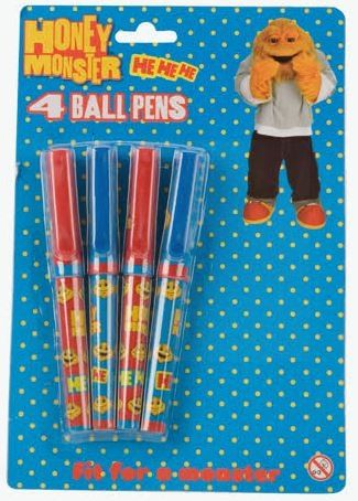 Honey Monster Quality Ball Pens - Pack of 4