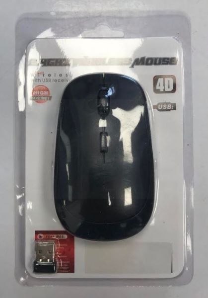 2.4GHz Wireless 4D Mouse with USB Receiver - Colours May Vary