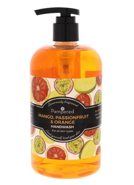 Pampered Luxuriously Fragranced Handwash - Mango, Passion Fruit & Orange - 500ml 