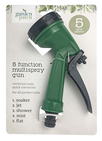Garden Patch 5 Function Multispray Gun - Green/Black