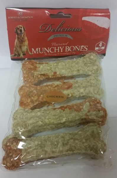 Munchy Bones For Dogs - Chicken/Beef - Pack Of 4 - Exp 07/16