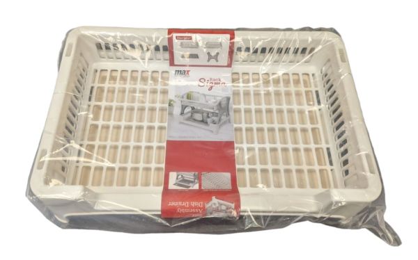 Max House Wares Sigma Double Dish Rack/Drainer with Tray - 49 x 32 x 37cm 