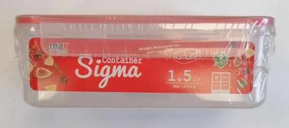 Max Microwave Safe Clip Lock Plastic Sigma Container - 1.5L