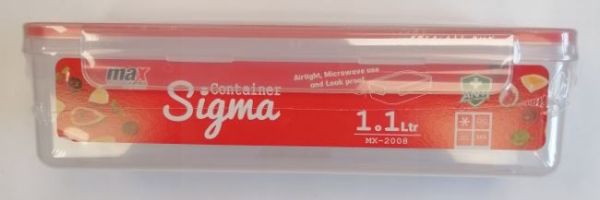 Max Microwave Safe Clip Lock Bascon Fish Plastic Sigma Container - 1.1L