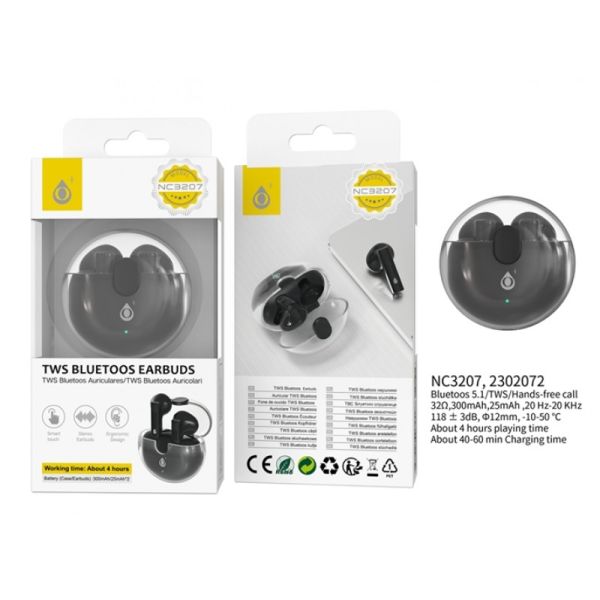 One Plus TWS Bluetooth Earphones 300mAh/25mAh - Black