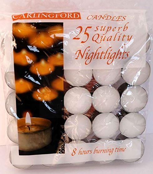 Carlingford Superb Quality Night Light Candles - Pack of 25