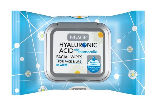 Nuage Hyaluronic Acid with Chamomile Facial Wipes for Face & Lips - Pack of 30