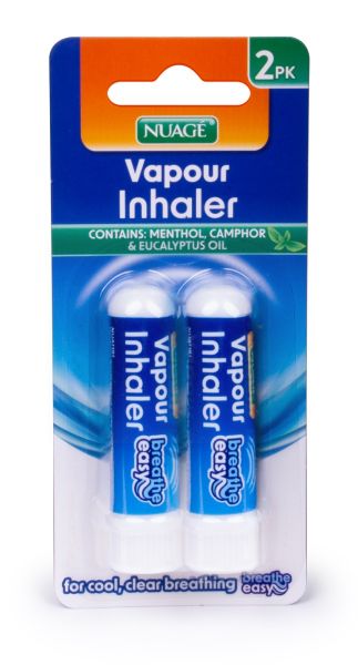 NUAGE NASAL STICK VAPOUR INIHALER WITH MENTHOL, CAMPHOR & EUCALYPTUS OIL - PACK OF 2