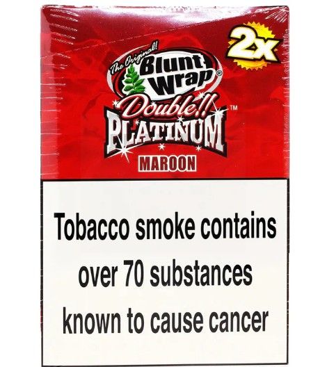 Original Blunt Wrap Double Platinum Maroon (Wet Cherry) - Pack Of 50