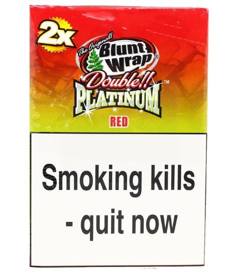 Original Blunt Wrap Double Platinum Red (Strawberry Kiwi) - Pack Of 50