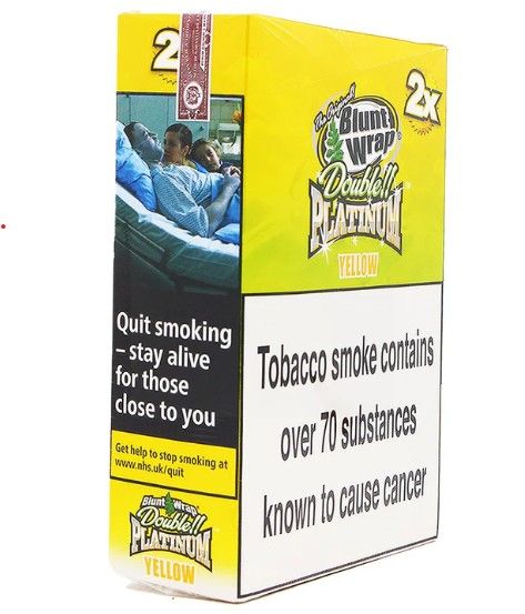 Original Blunt Wrap Double Platinum Yellow (Mango) - Pack Of 50